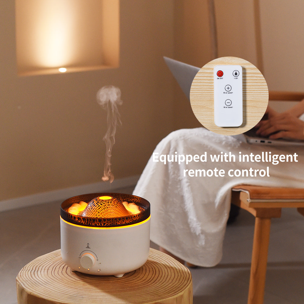 Jellyfish Fire Volcano Humidifier Air Diffuser Wholesale Portable Flame Oil Essential Aroma Mini Volcanic Diffuser